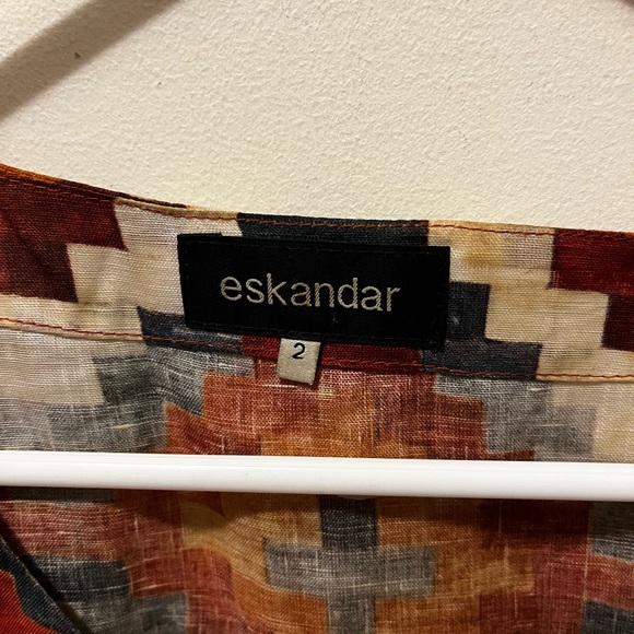 Eskandar Mughal tile linen dress sz 2 (ptp 23” oversized fit) - Picture 5 of 9